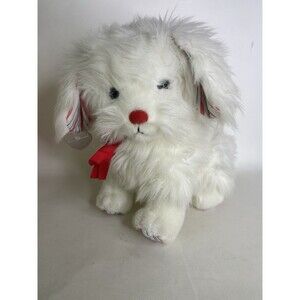VTG Heartwarmers Dog Puppy Shaggy White Stuffed Plush Summit Collection Amtoy
